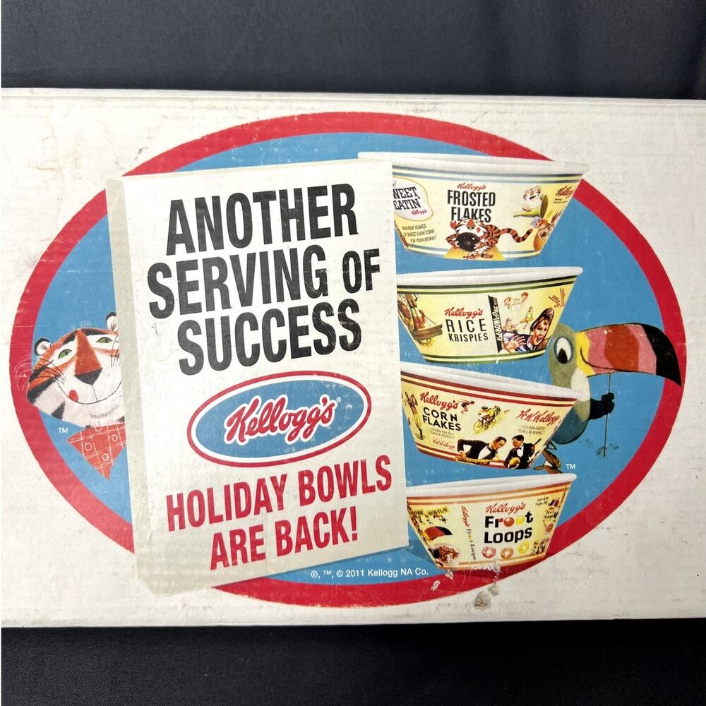 Kellogg's Set of 4 Holiday Bowls 2011 Set NEW IN BOX